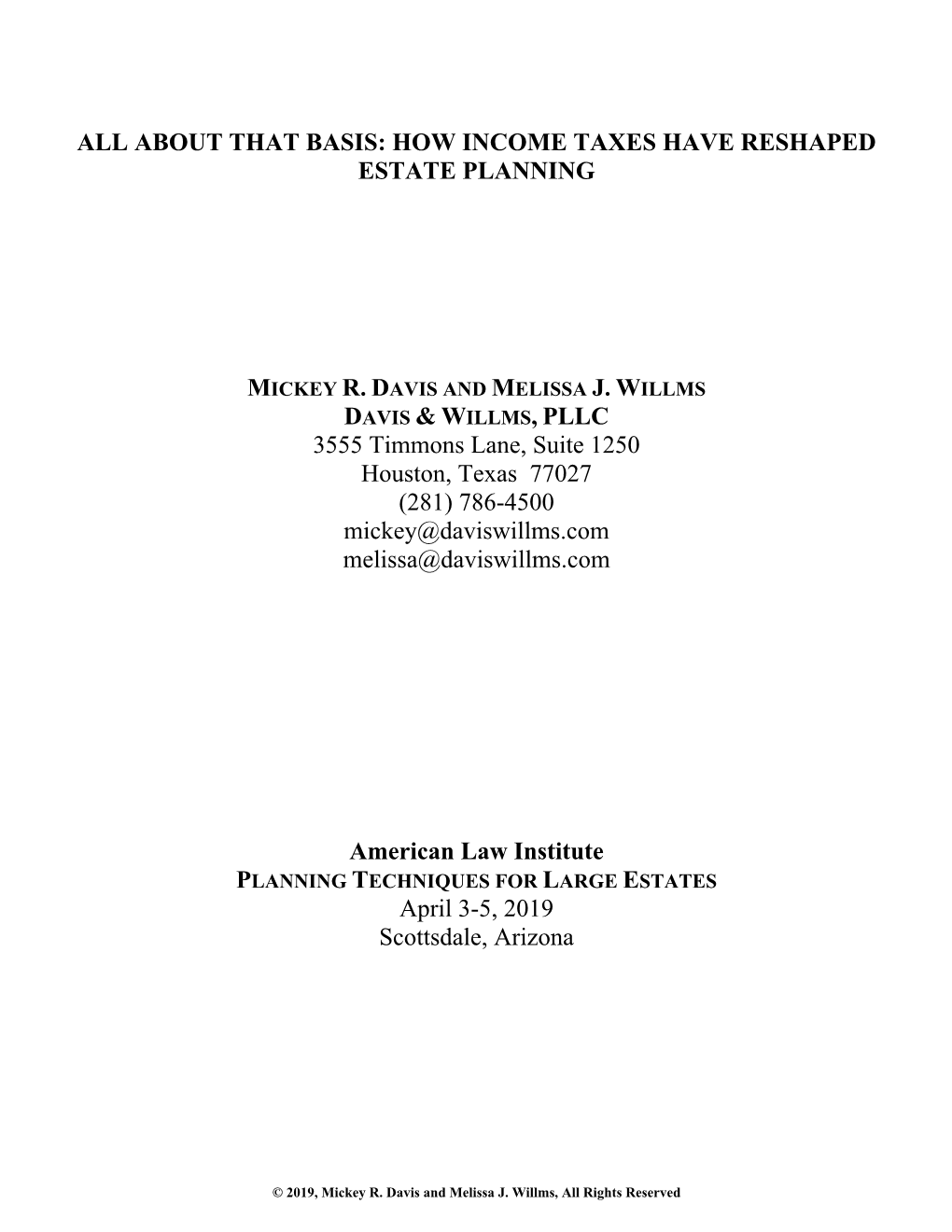 About That Basis: How Income Taxes Have Reshaped Estate Planning