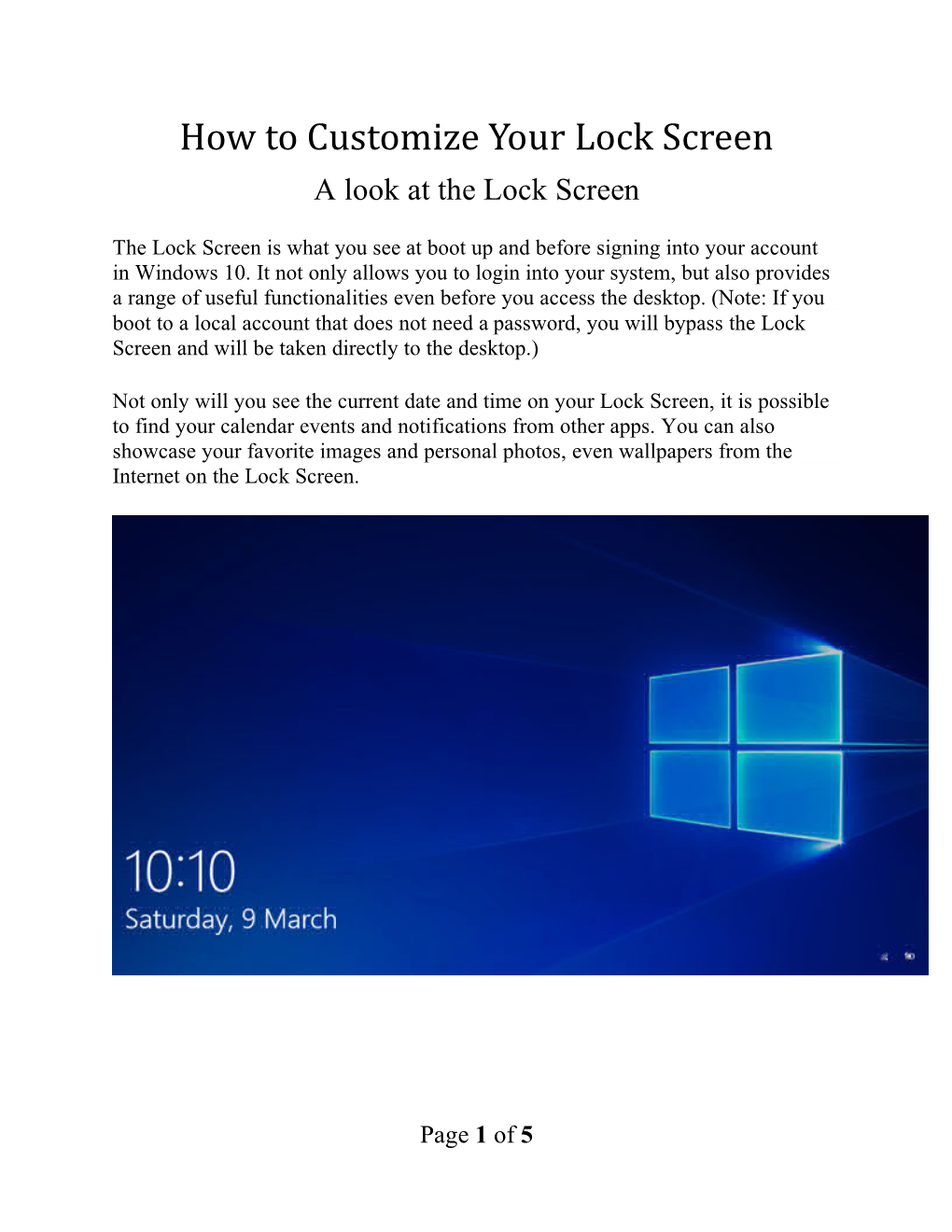 How to Customize Your Lock Screen.Pdf