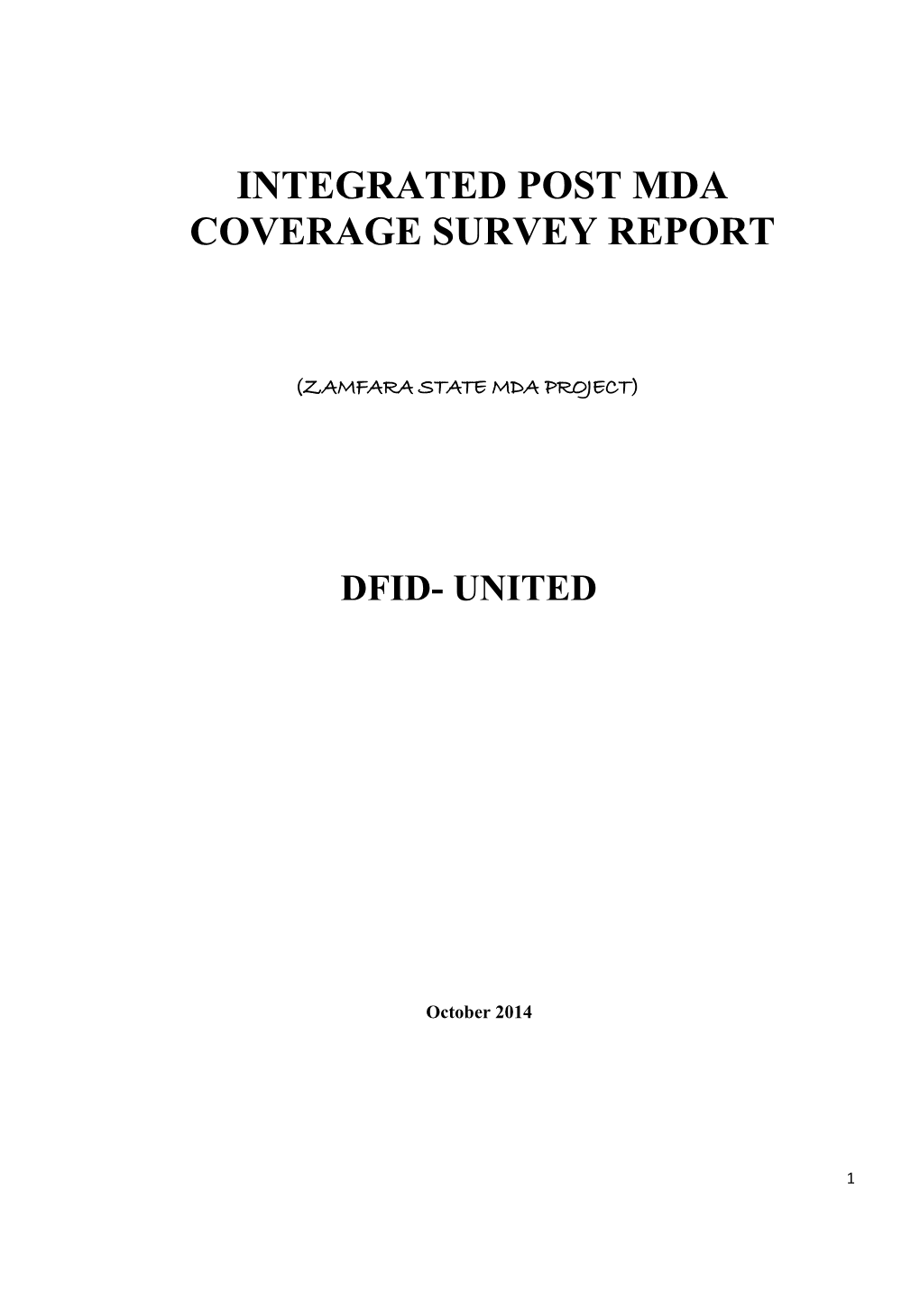 Integrated Post Mda Coverage Survey Report