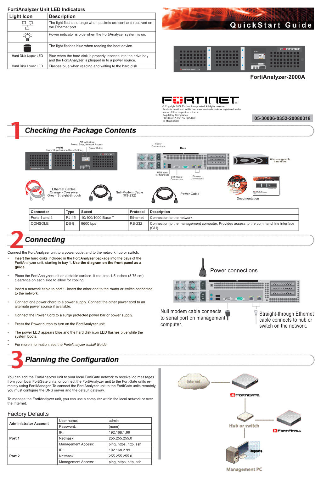 Fortianalyzer-2000A Quickstart Guide