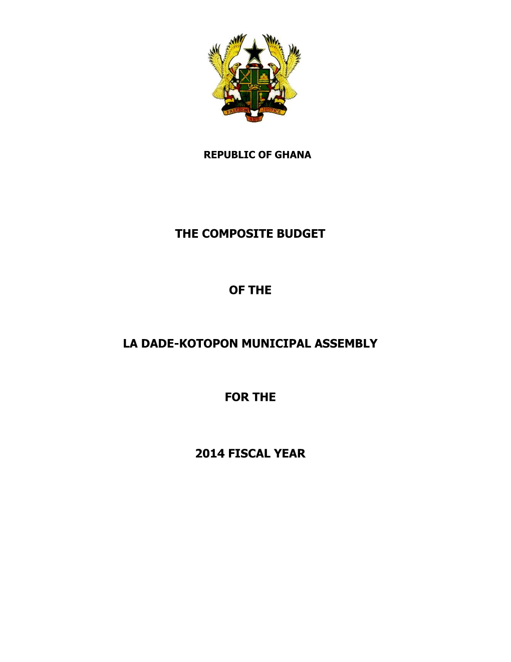 The Composite Budget of the La Dade-Kotopon Municipal Assembly