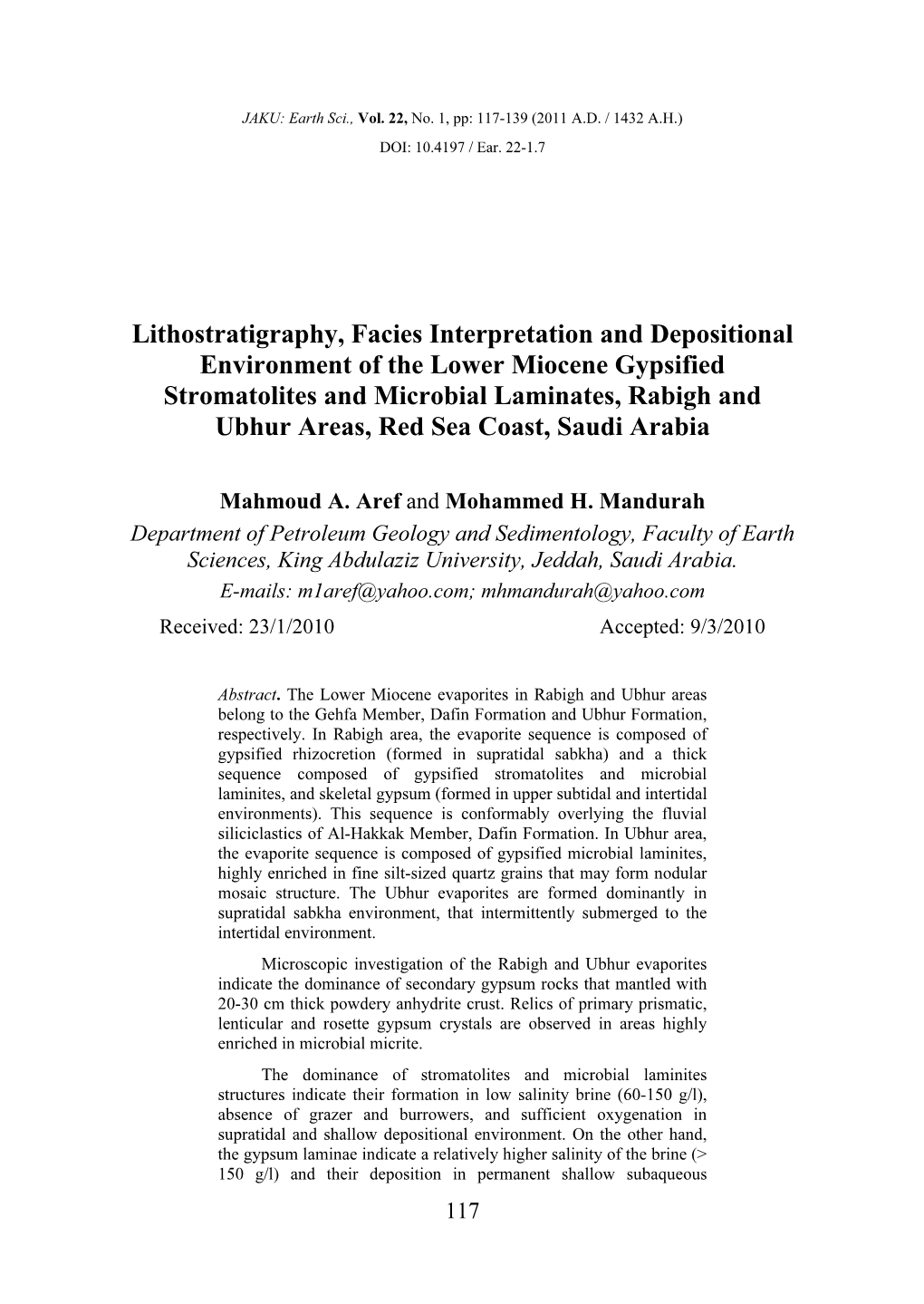 Lithostratigraphy, Facies Interpretation and Depositional Environment Of