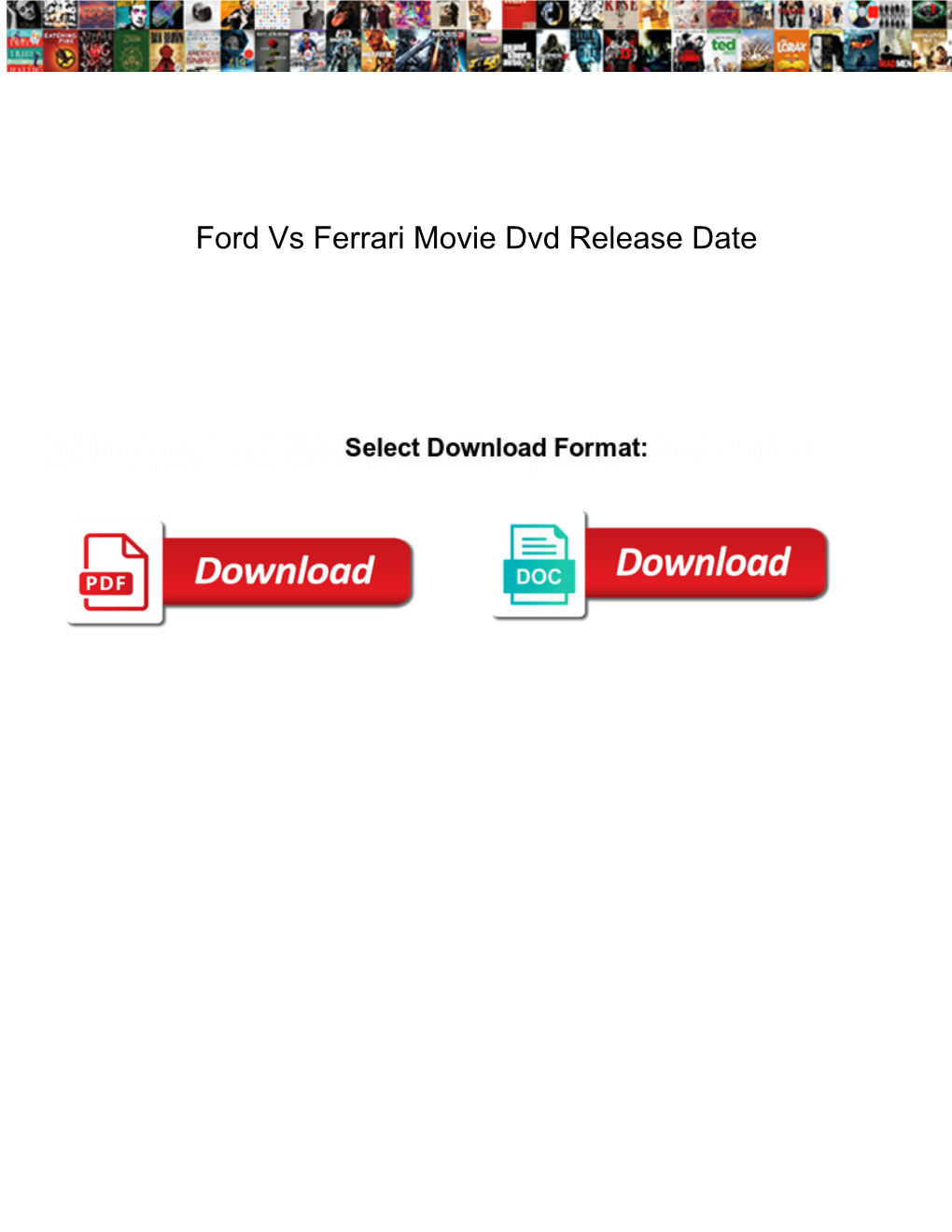 Ford Vs Ferrari Movie Dvd Release Date