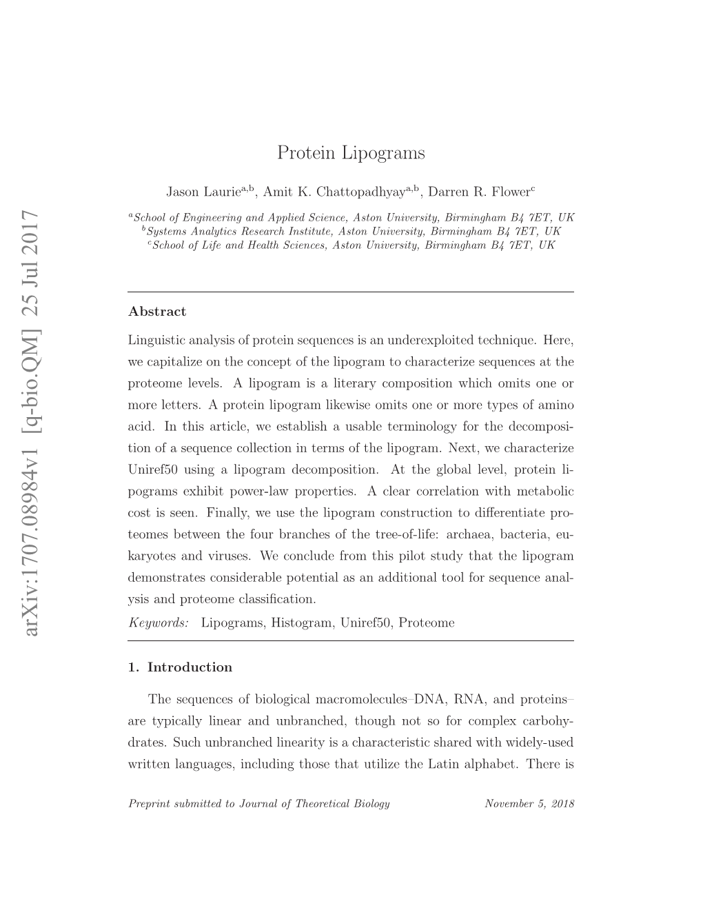 Protein Lipograms