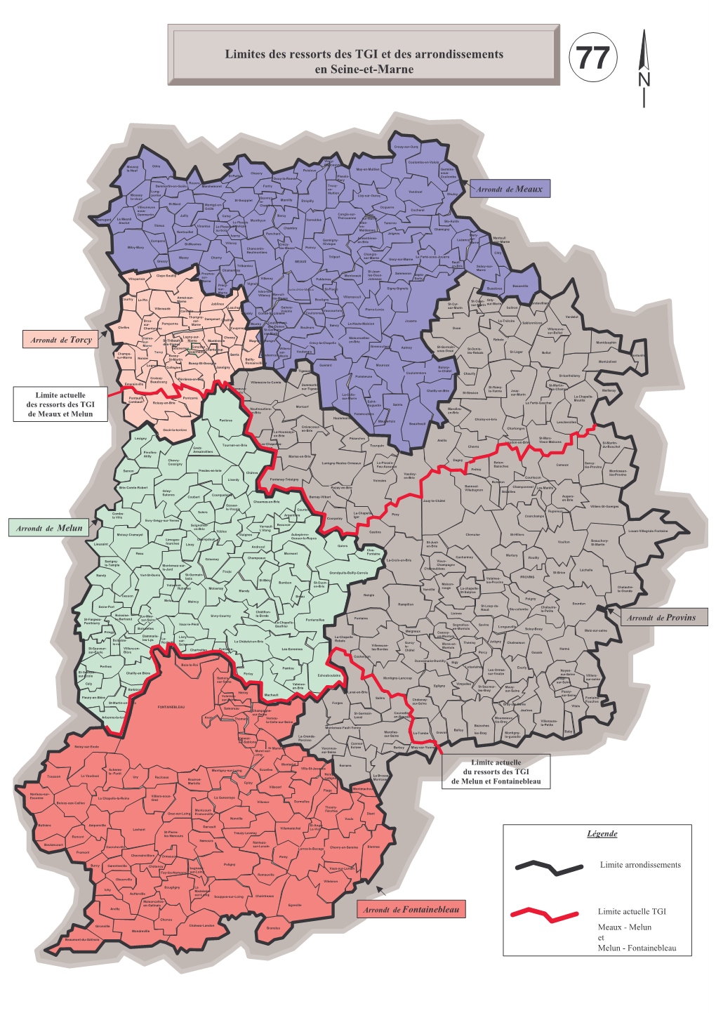 Limites Des Ressorts Des TGI Et Des Arrondissements En Seine-Et-M Arne 77 N