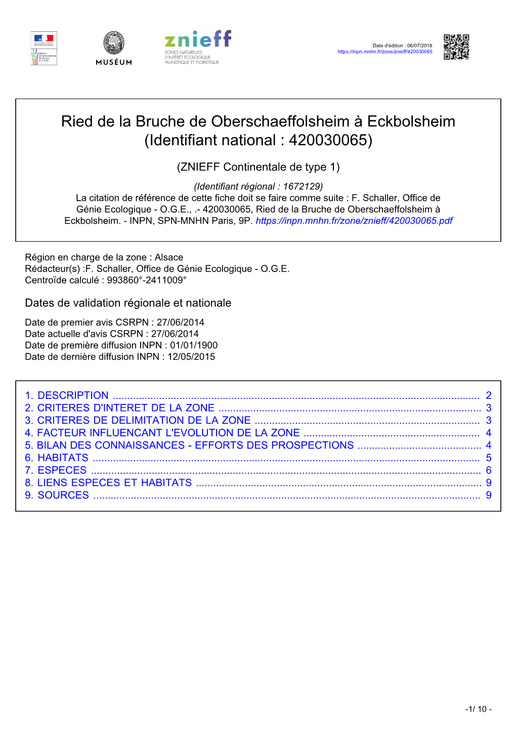 Ried De La Bruche De Oberschaeffolsheim À Eckbolsheim (Identifiant National : 420030065)