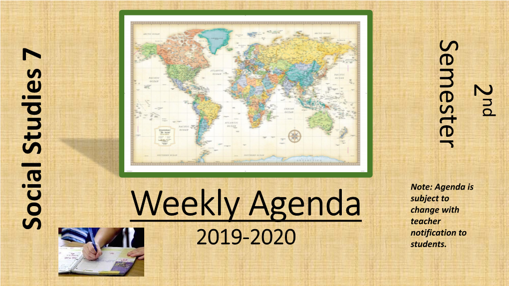 Weekly Agenda 2018-2019