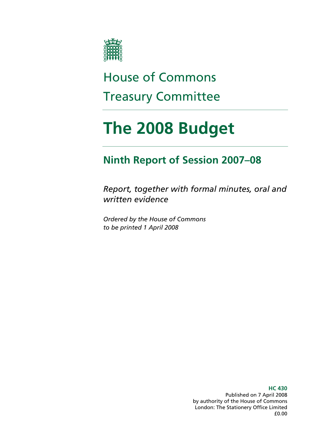 The 2008 Budget