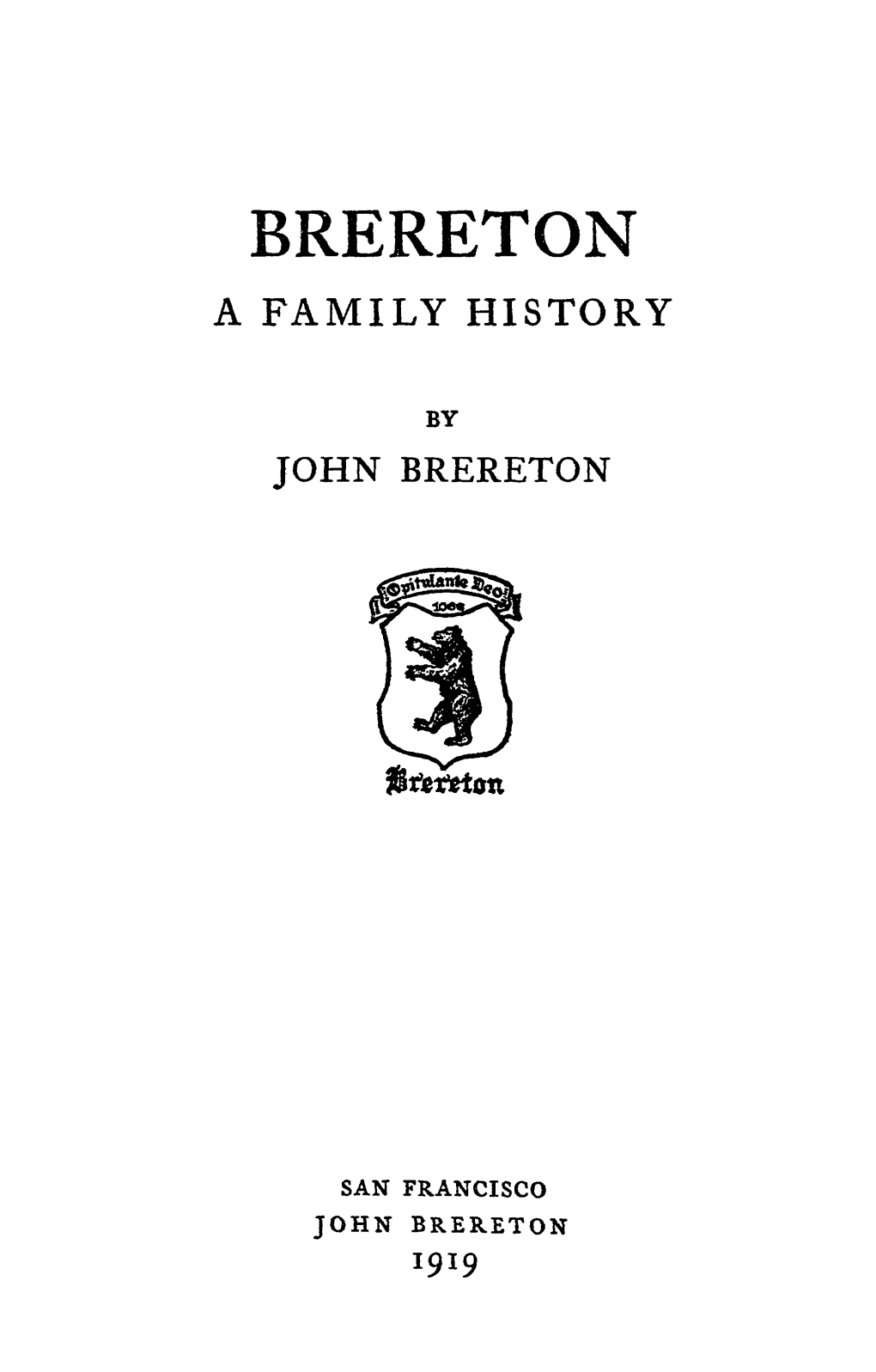 Brereton a Family History