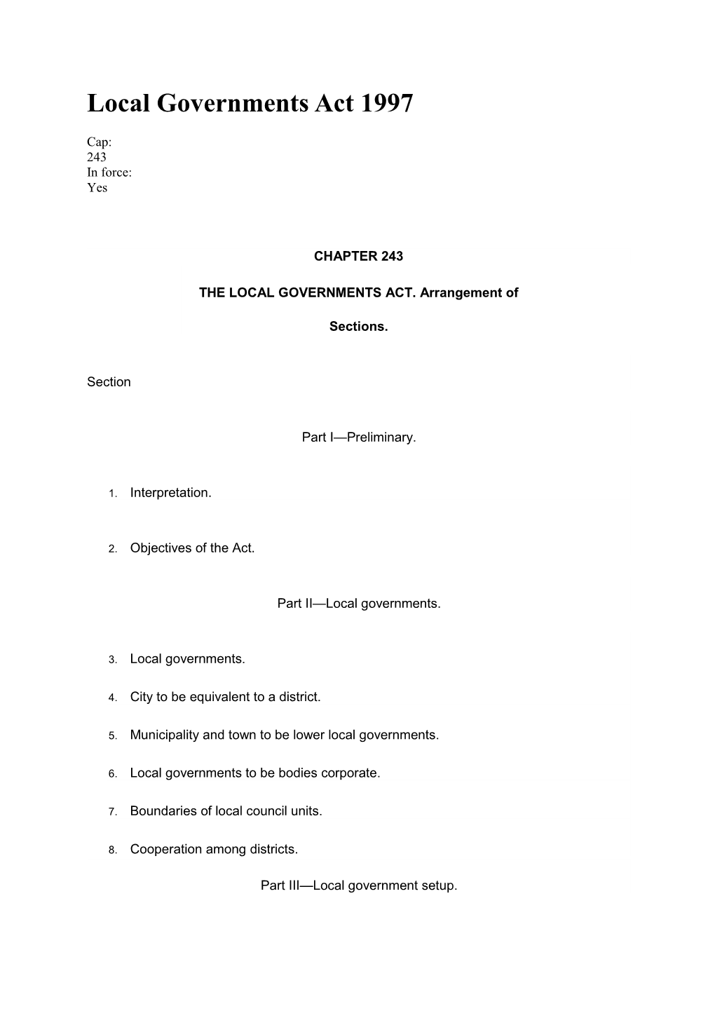 Local Governments Act 1997