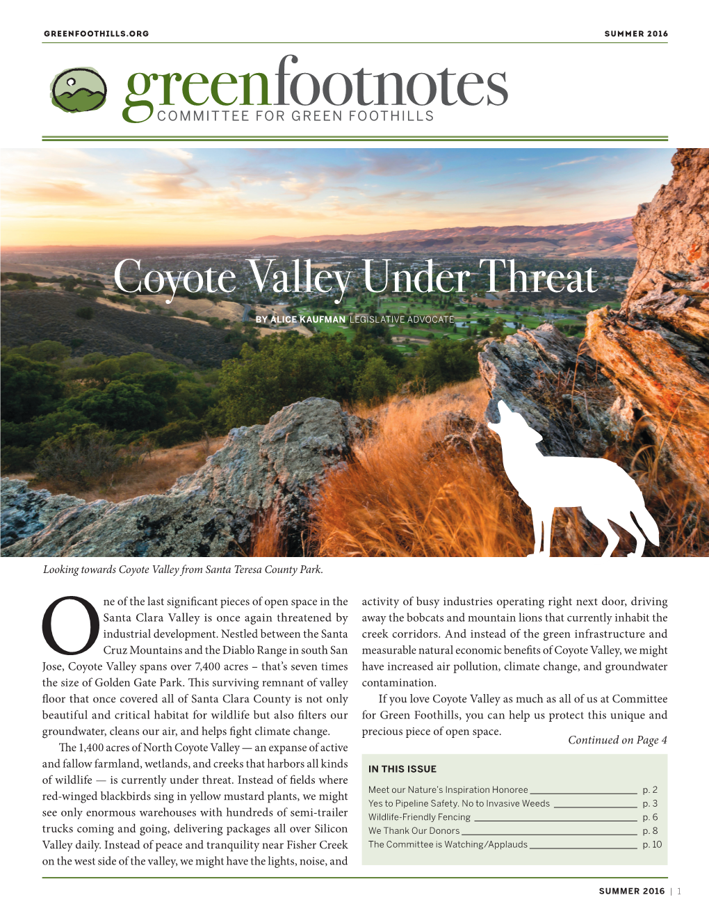 Coyote Valley Under Threat