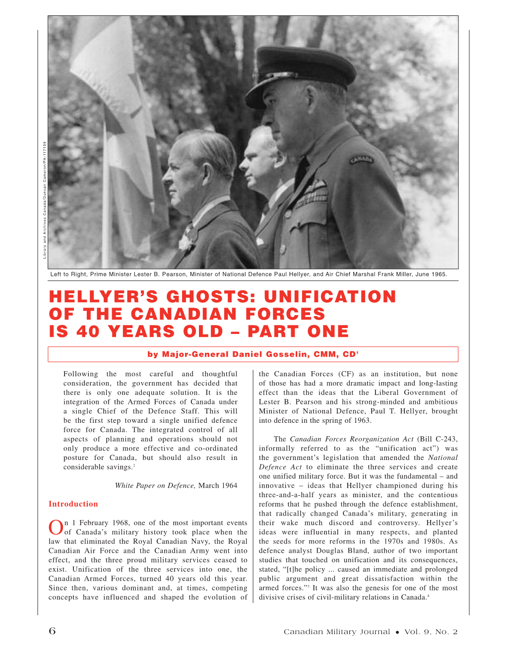 Unification of the Canadian Forces Is 40 Years