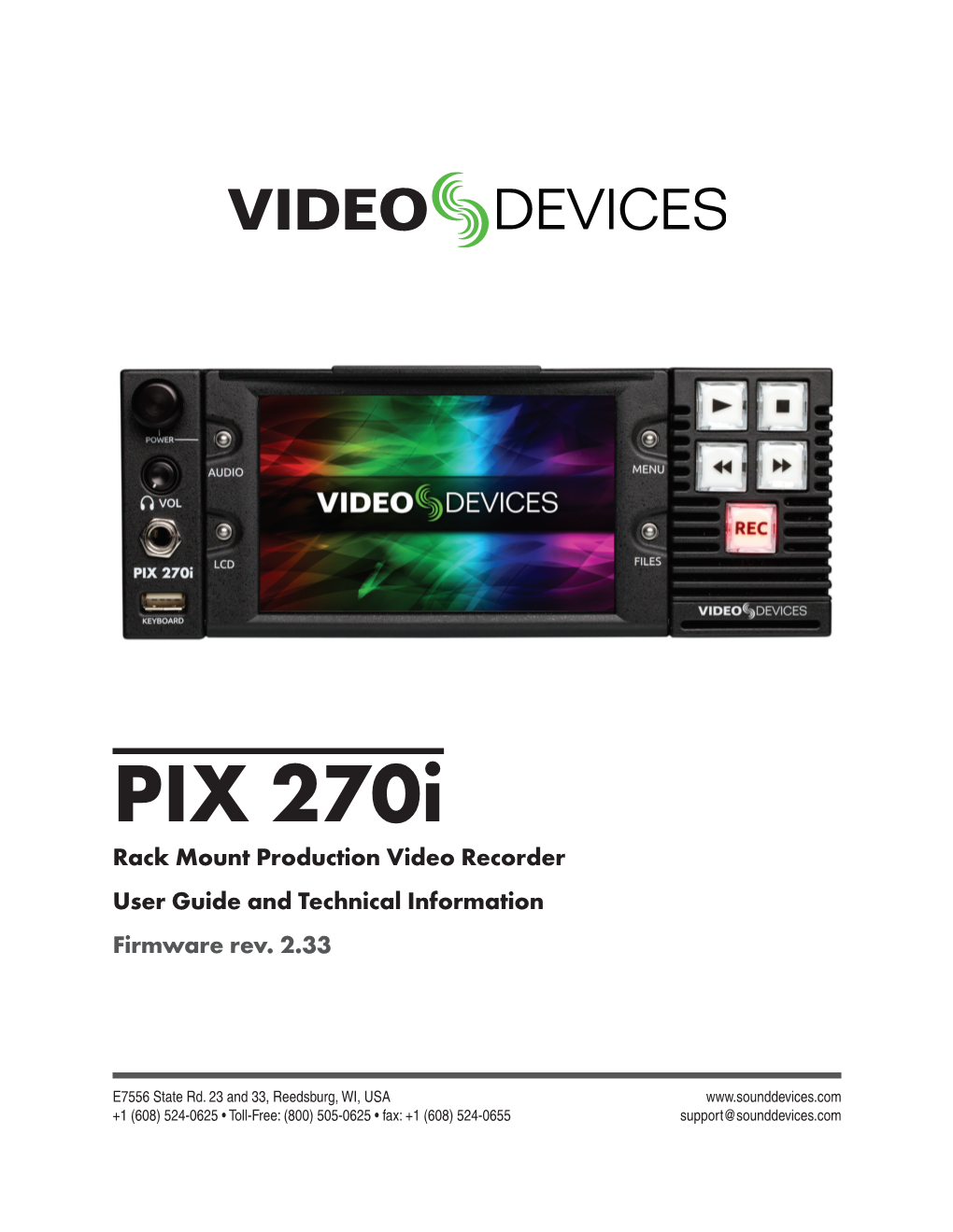 PIX 270I User Guide and Technical Information Table of Contents