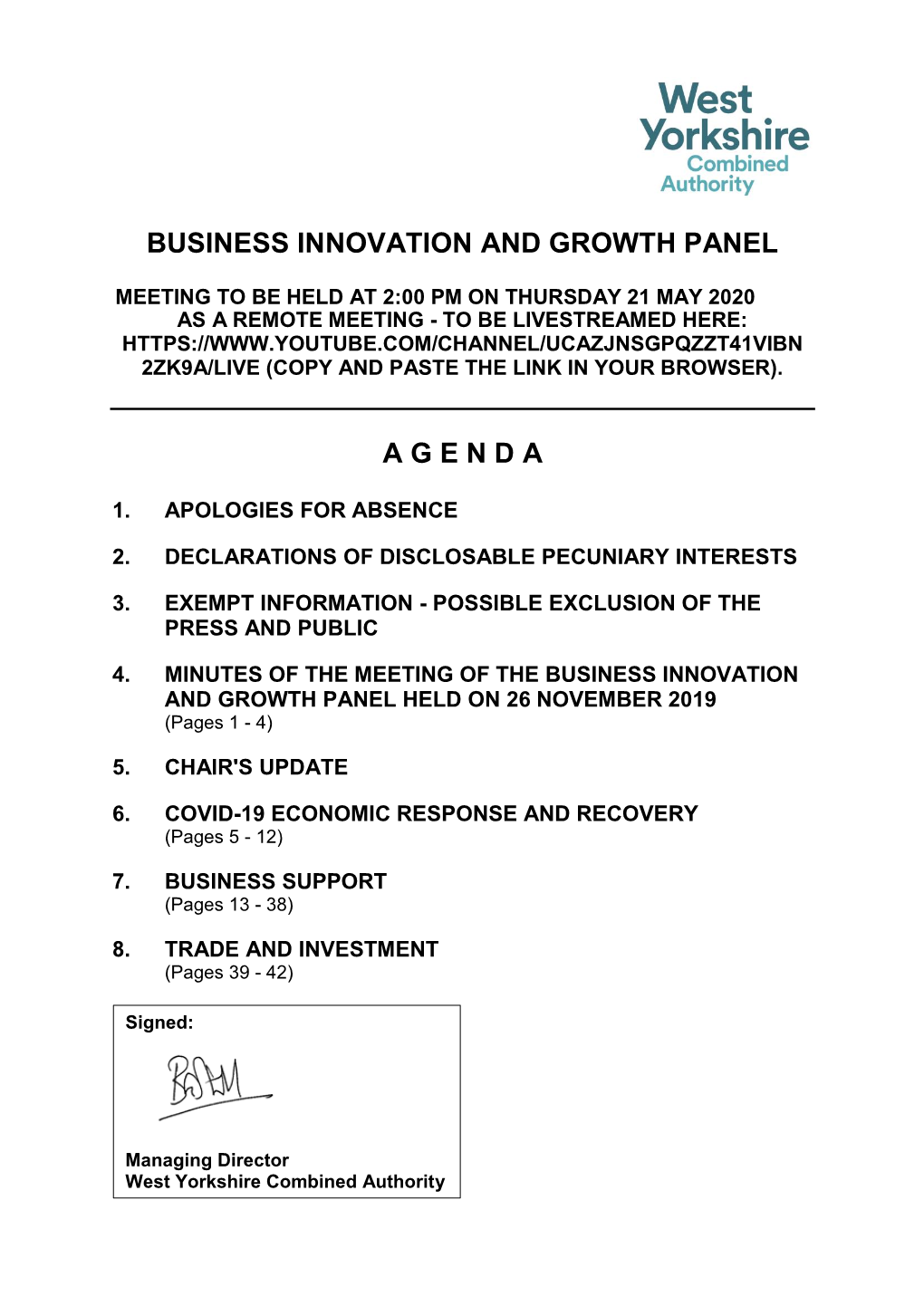 Business Innovation and Growth Panel
