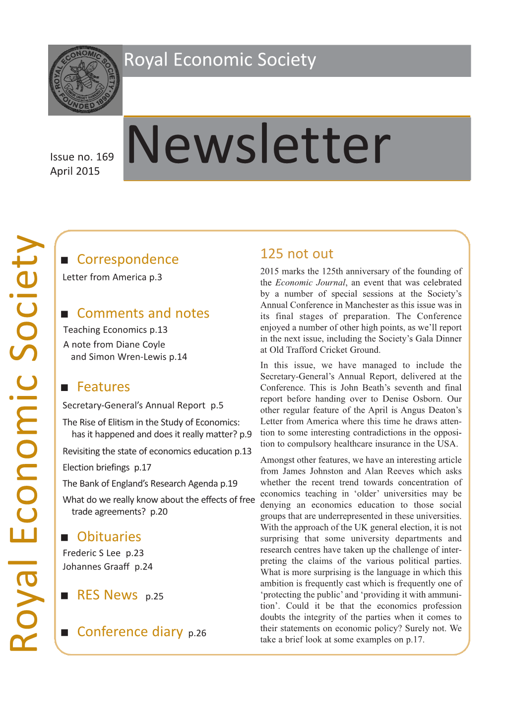 The Society's Newsletter