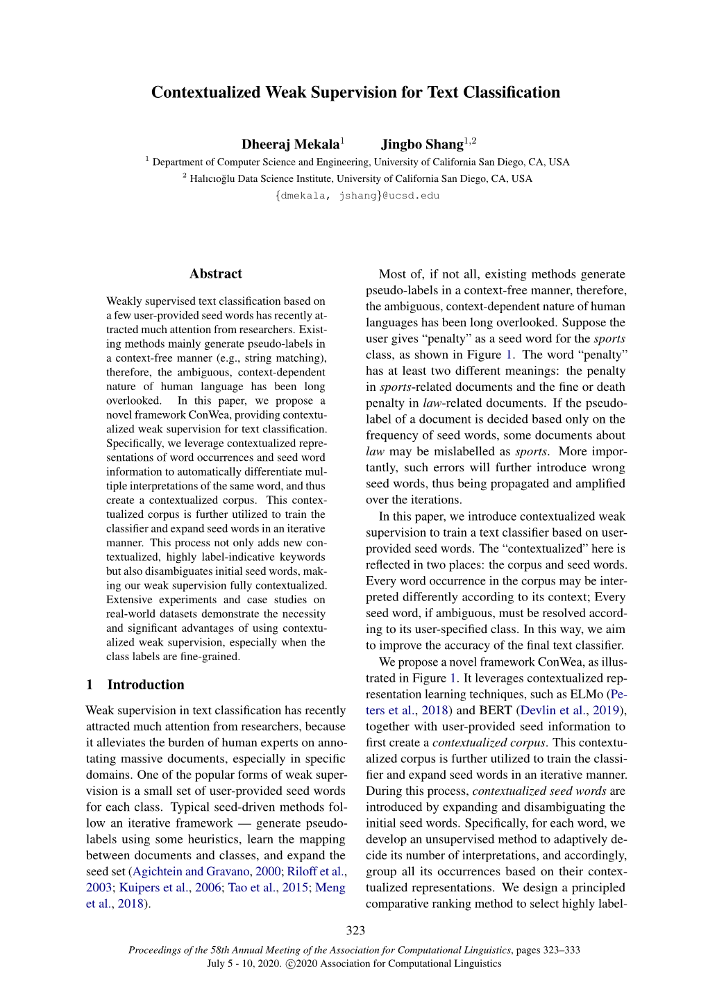 Contextualized Weak Supervision for Text Classification