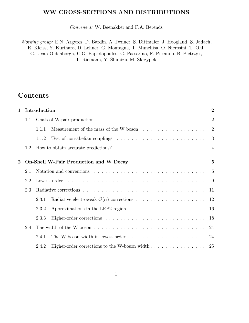 Ww Cross-Sections and Distributions