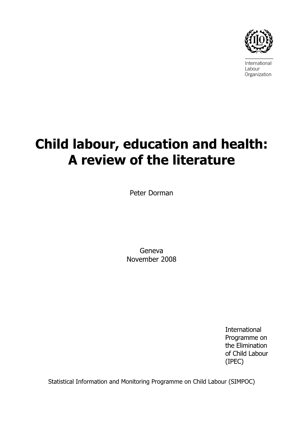 International Programme on the Elimination of Child Labour (IPEC)