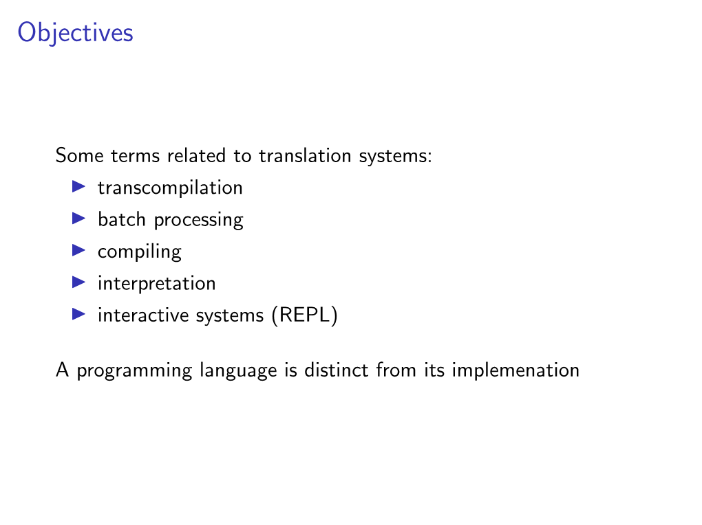 Programming Languages and Translation