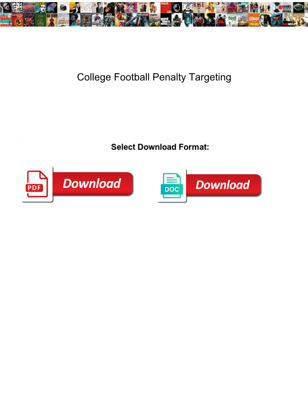 College Football Penalty Targeting