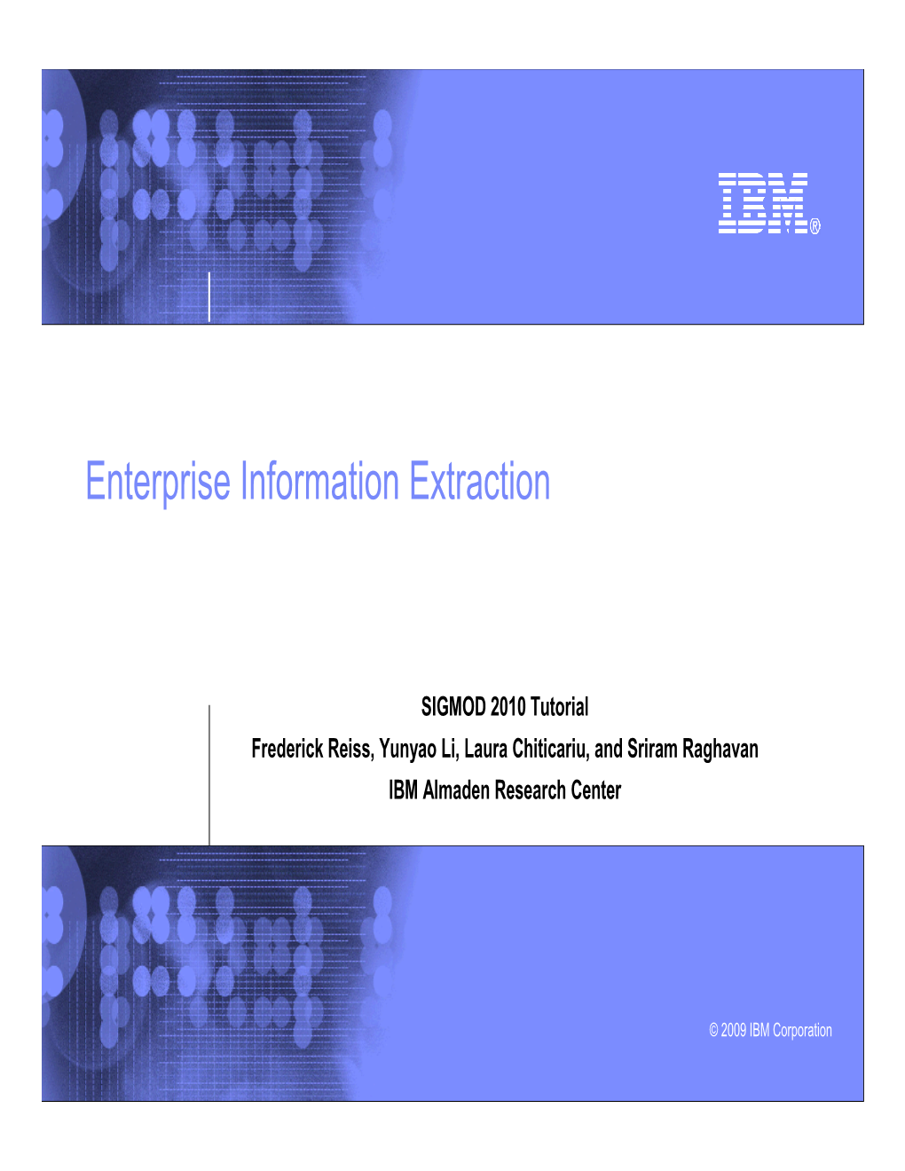 Enterprise Information Extraction
