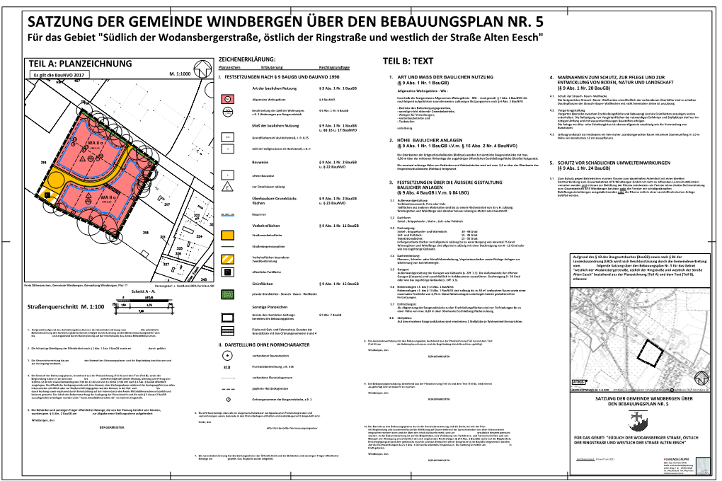 Satzung Der Gemeinde Windbergen Über Den Bebauungsplan Nr