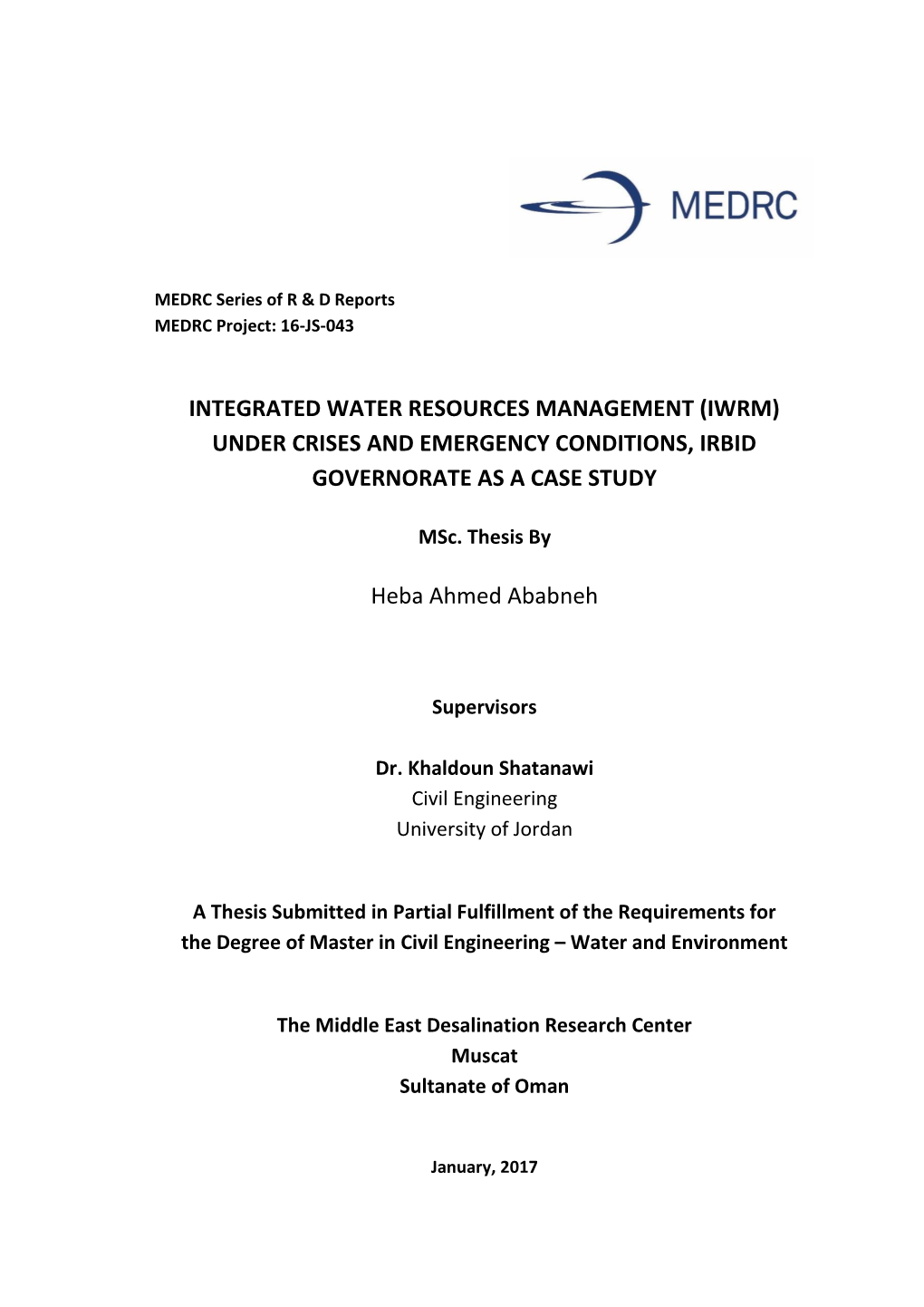 IWRMEC in Jordan