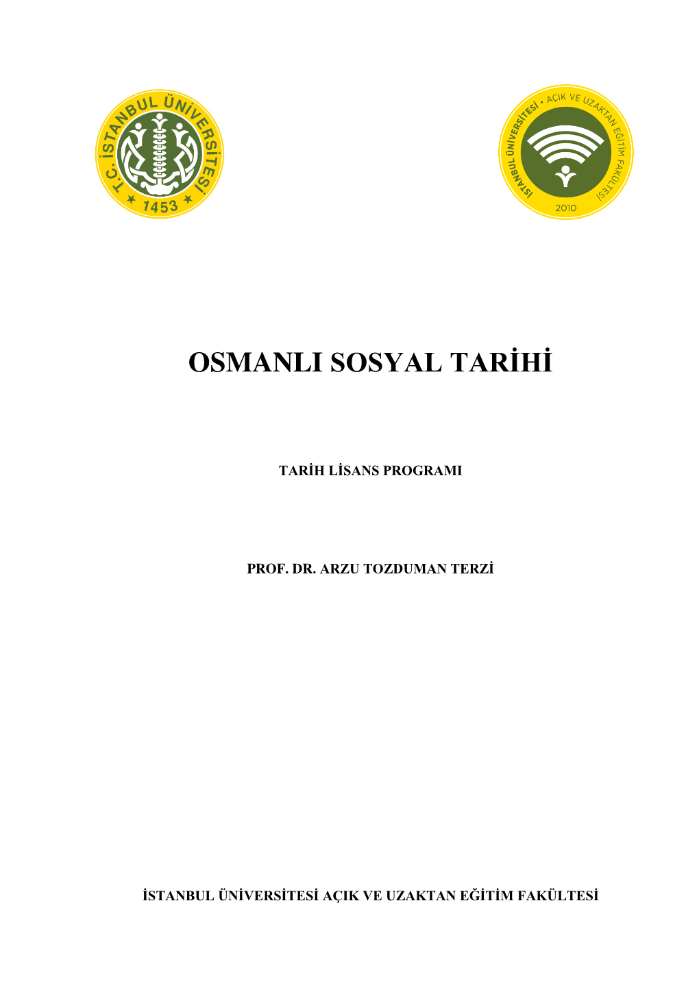 Osmanli Sosyal Tarihi