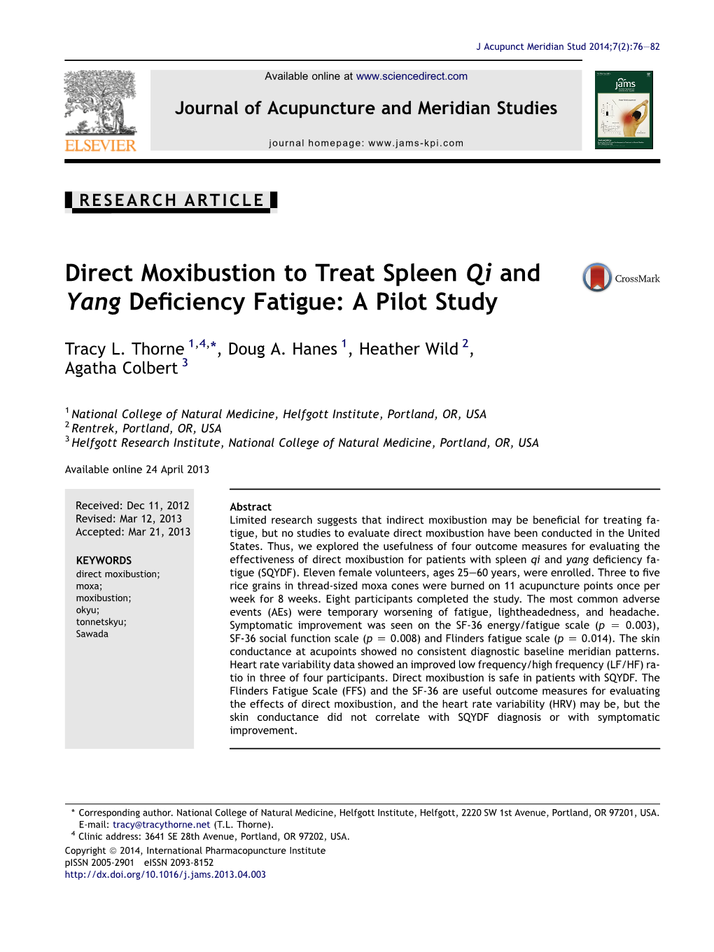 Direct Moxibustion to Treat Spleen Qi and Yang Deficiency Fatigue