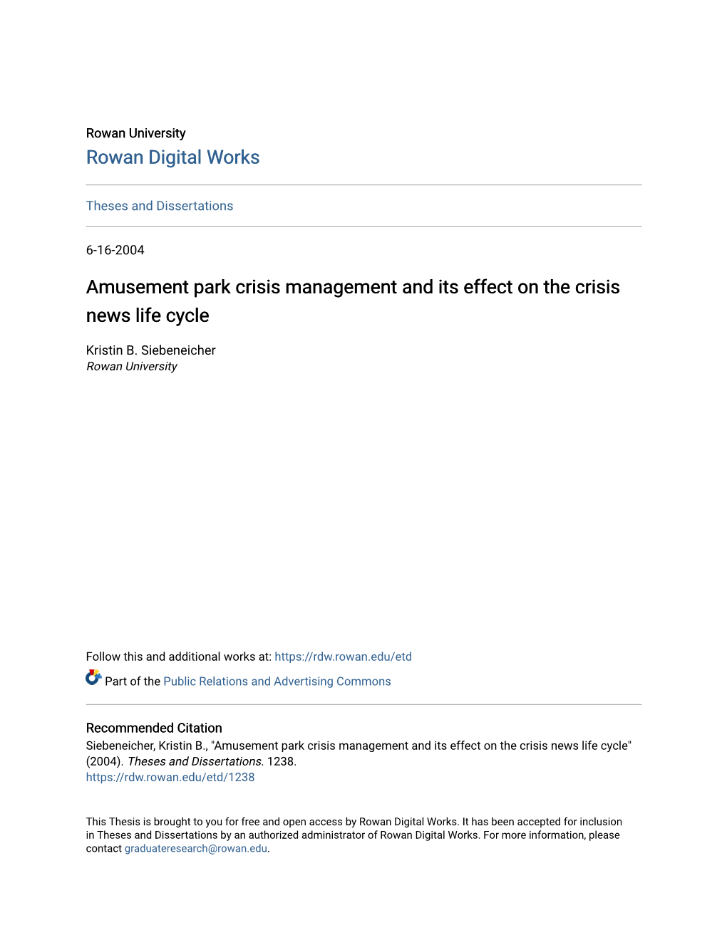 Amusement Park Crisis Management and Its Effect on the Crisis News Life Cycle