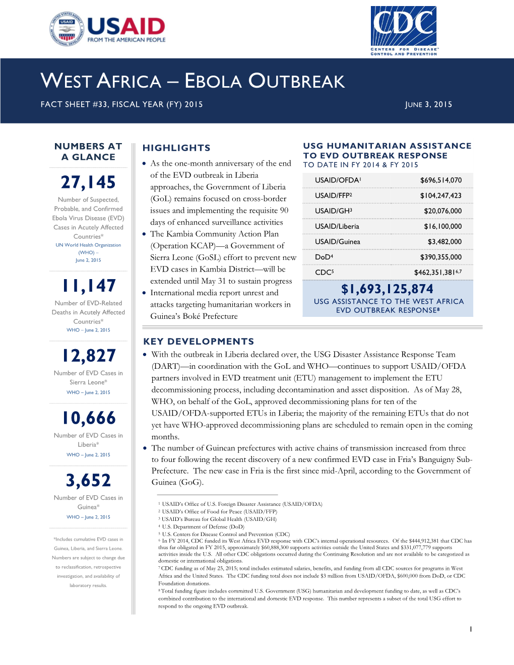 USG West Africa Ebola Outbreak Fact Sheet