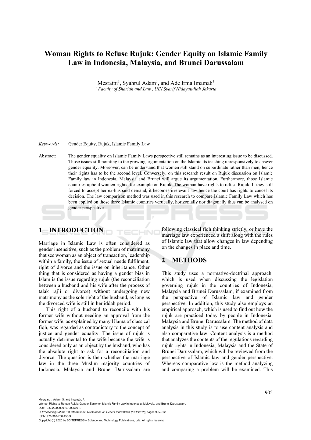 Gender Equity on Islamic Family Law in Indonesia, Malaysia, and Brunei Darussalam