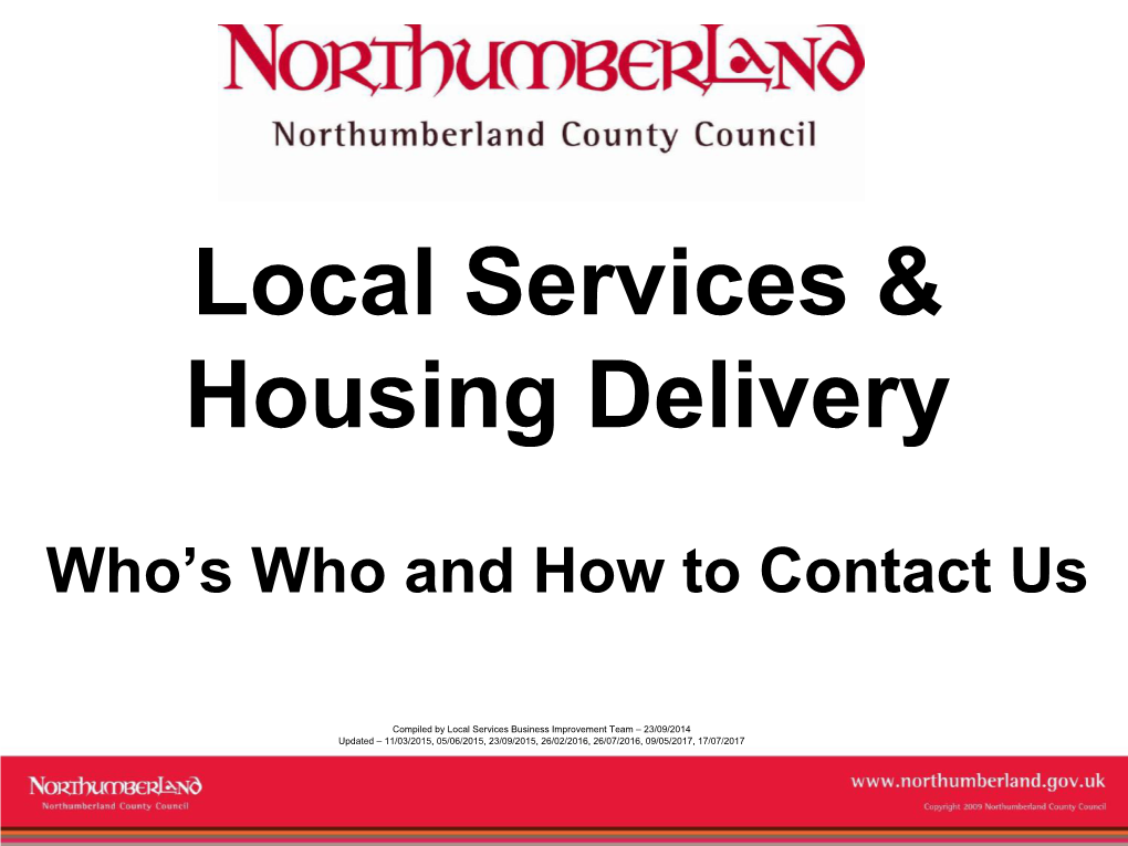 Local Services & Housing Delivery