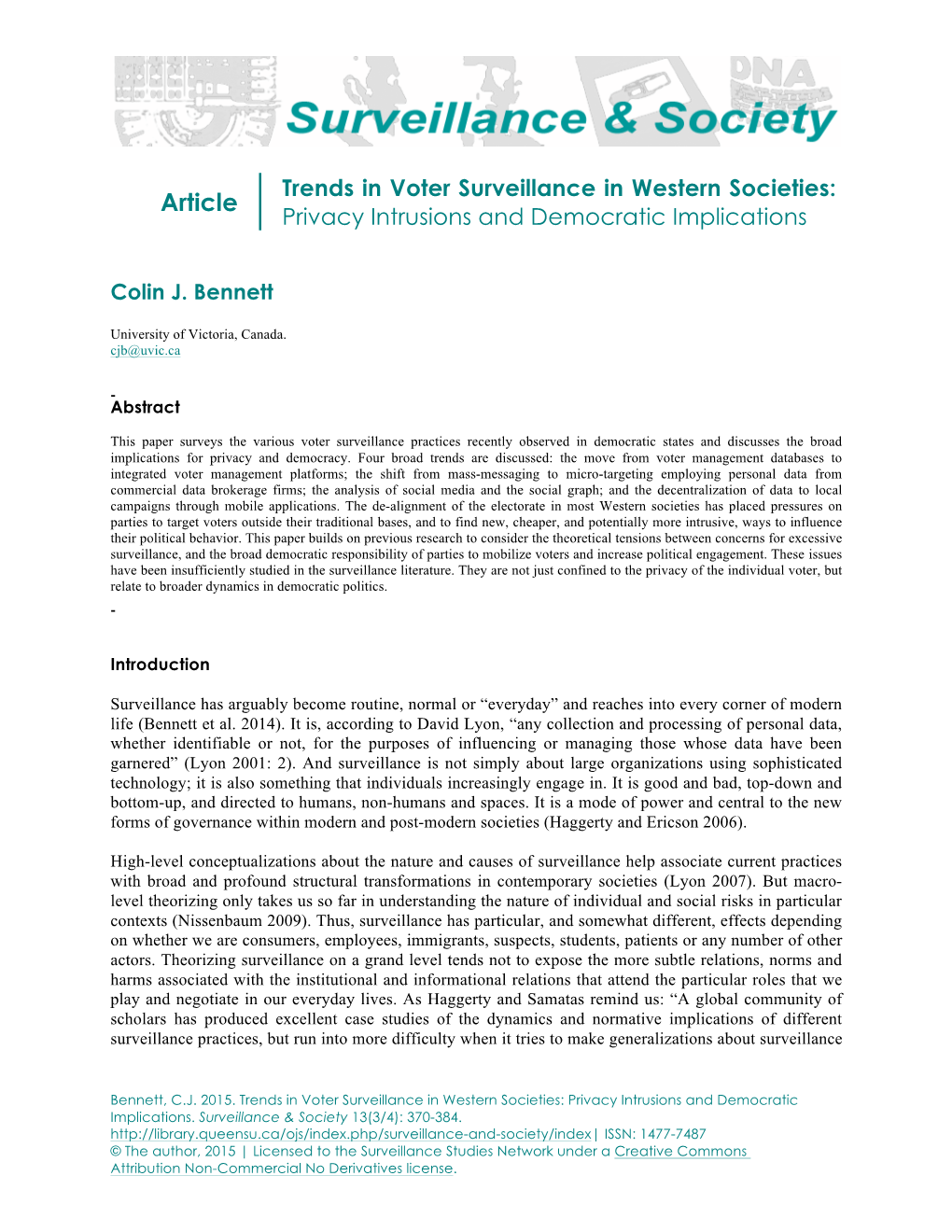 Trends in Voter Surveillance in Western Societies: Article Privacy Intrusions and Democratic Implications