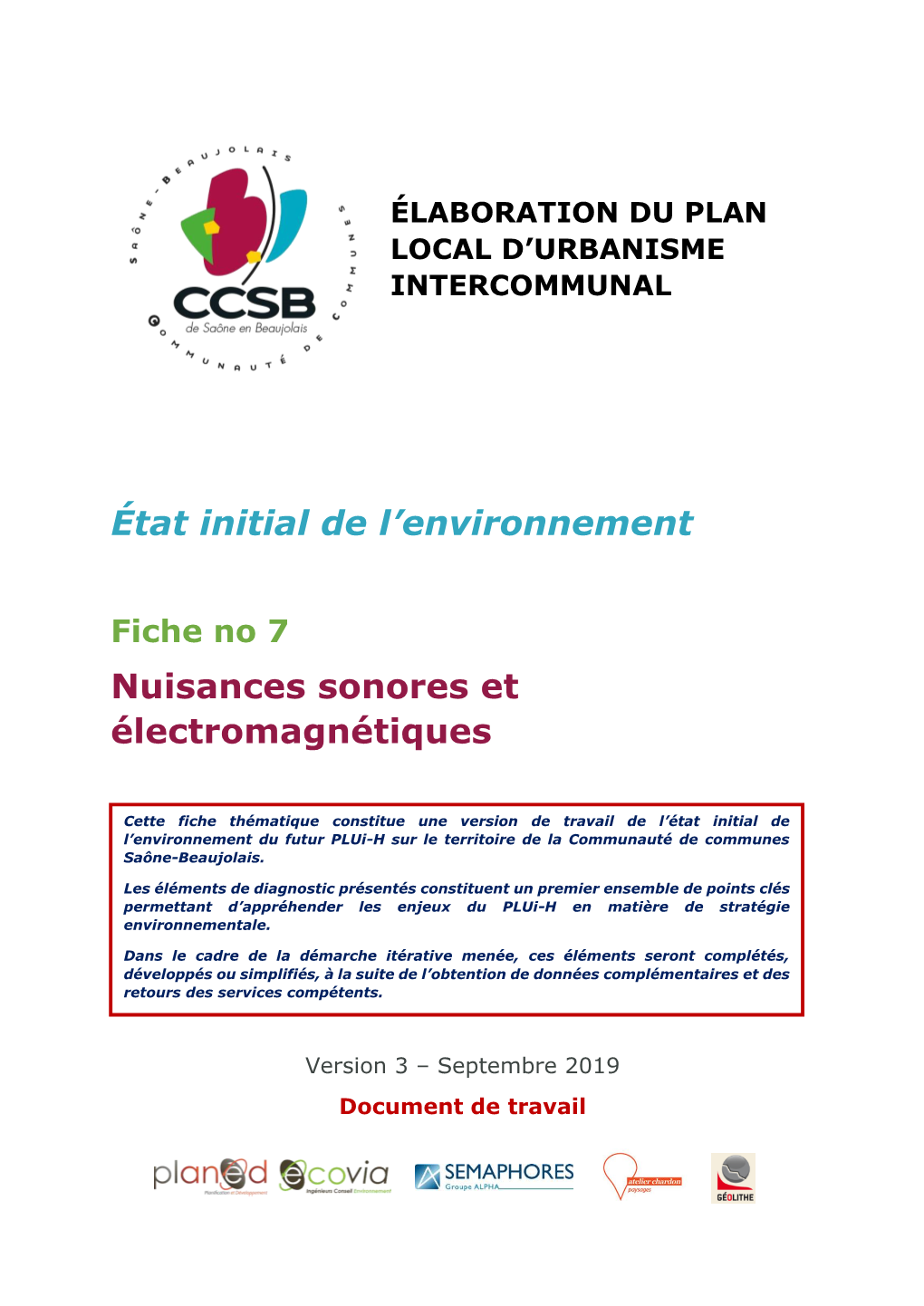 État Initial De L'environnement Nuisances Sonores Et