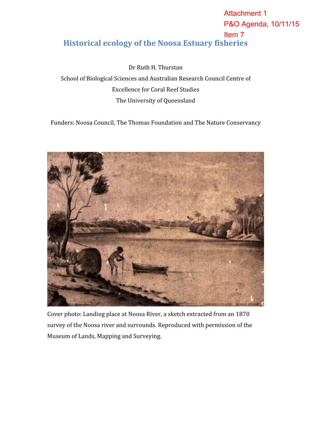 Historical Ecology of the Noosa Estuary Fisheries