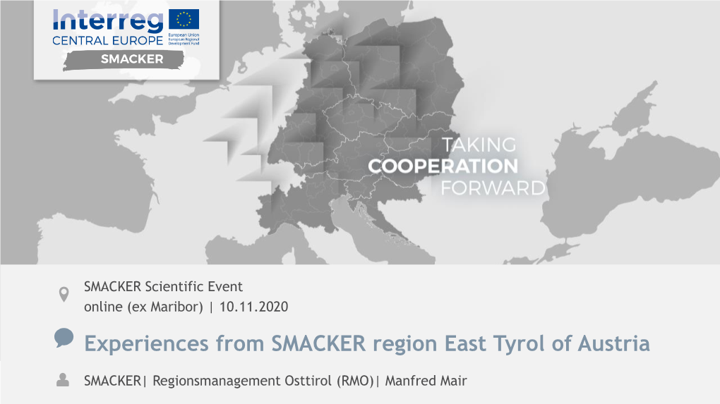 Experiences from SMACKER Regions: East Tyrol of Austria Mair