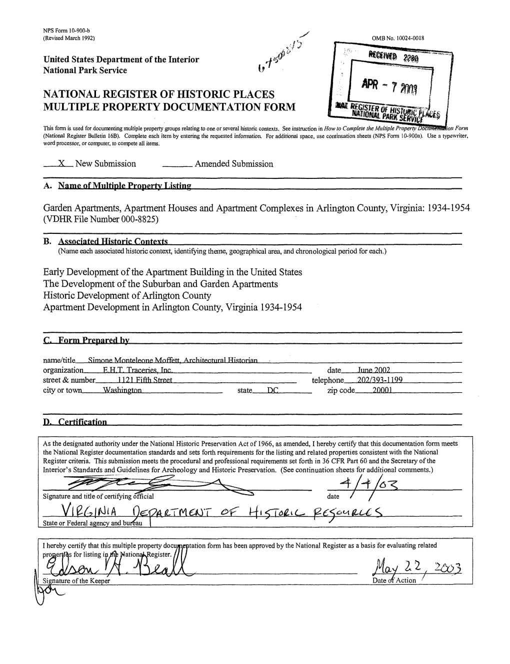 National Register of Historic Places Multiple Property Documentation Form