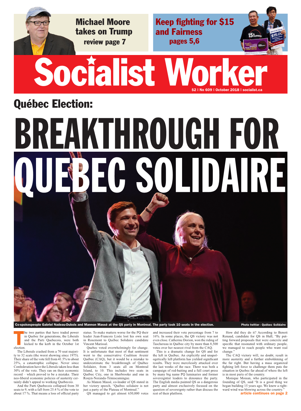 Québec Election: BREAKTHROUGH for QUEBEC SOLIDAIRE
