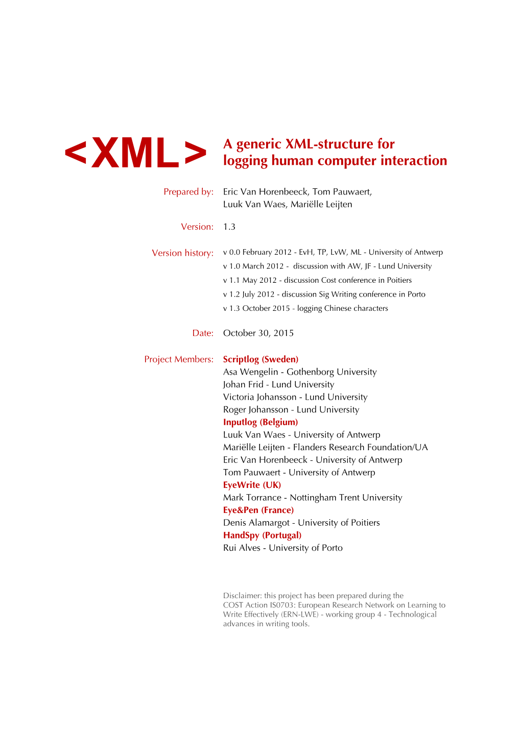 A Generic XML-Structure