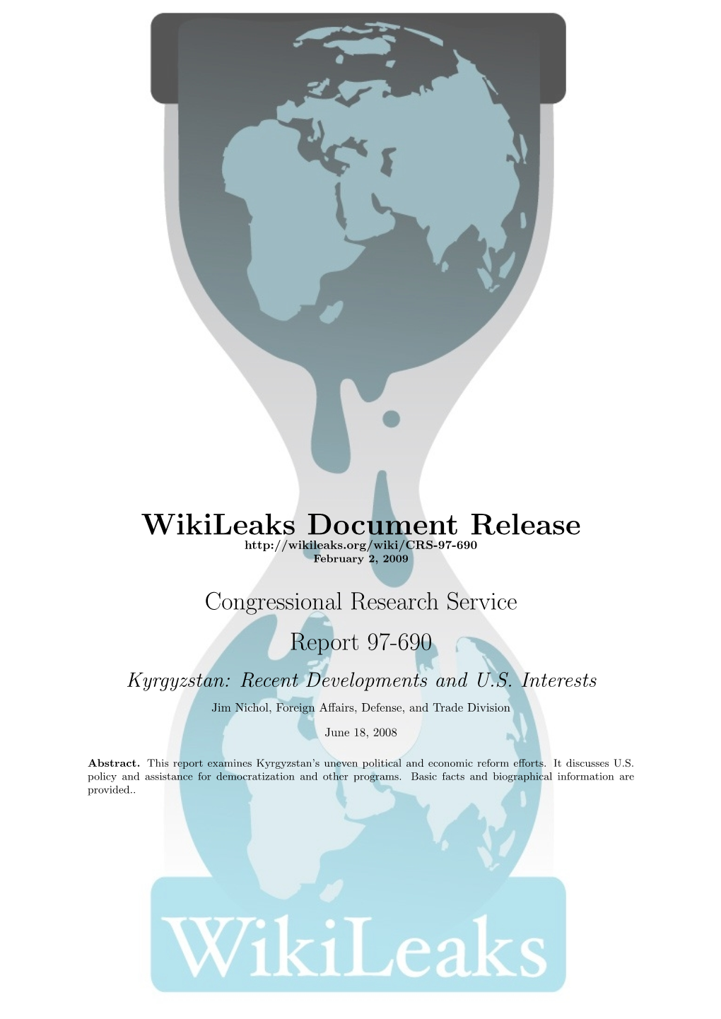 Wikileaks Document Release February 2, 2009