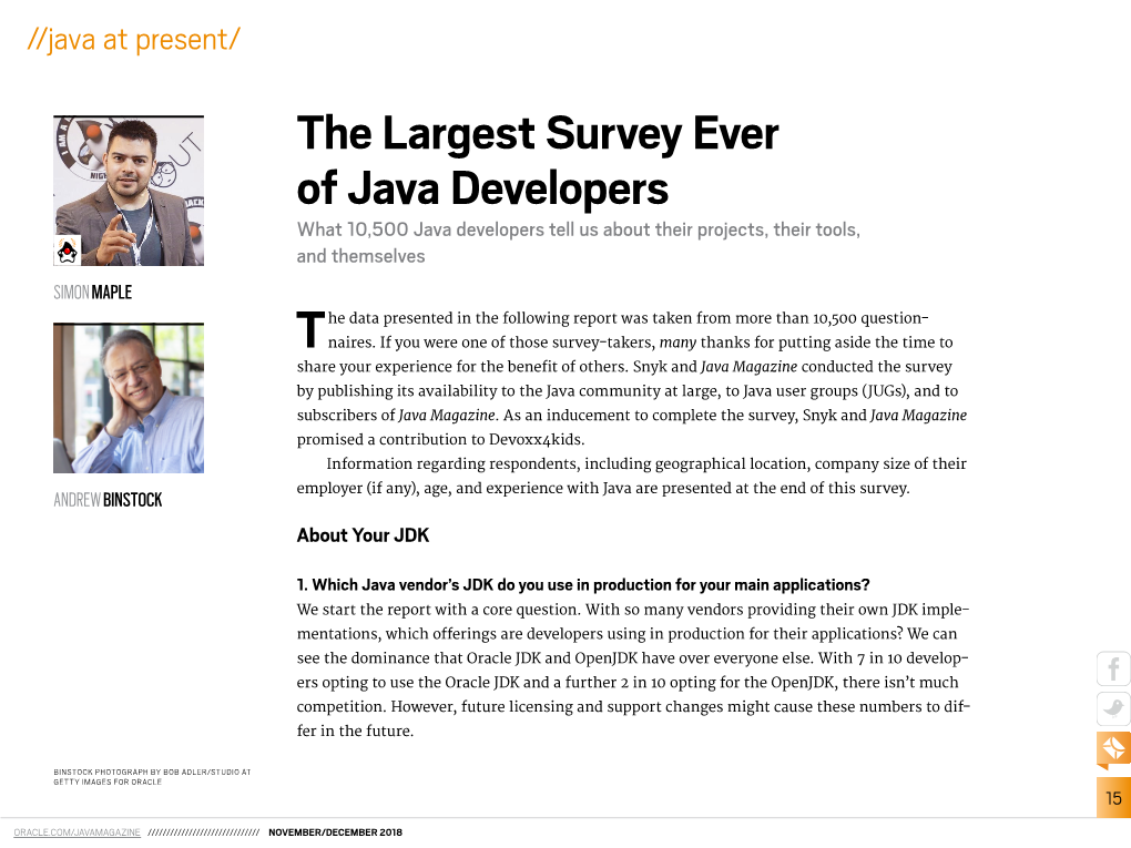 The Largest Survey Ever of Java Developers