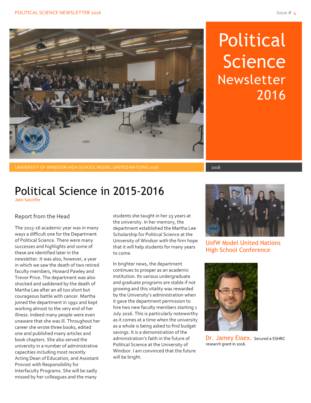 POLITICAL SCIENCE NEWSLETTER 2016 Issue # 4