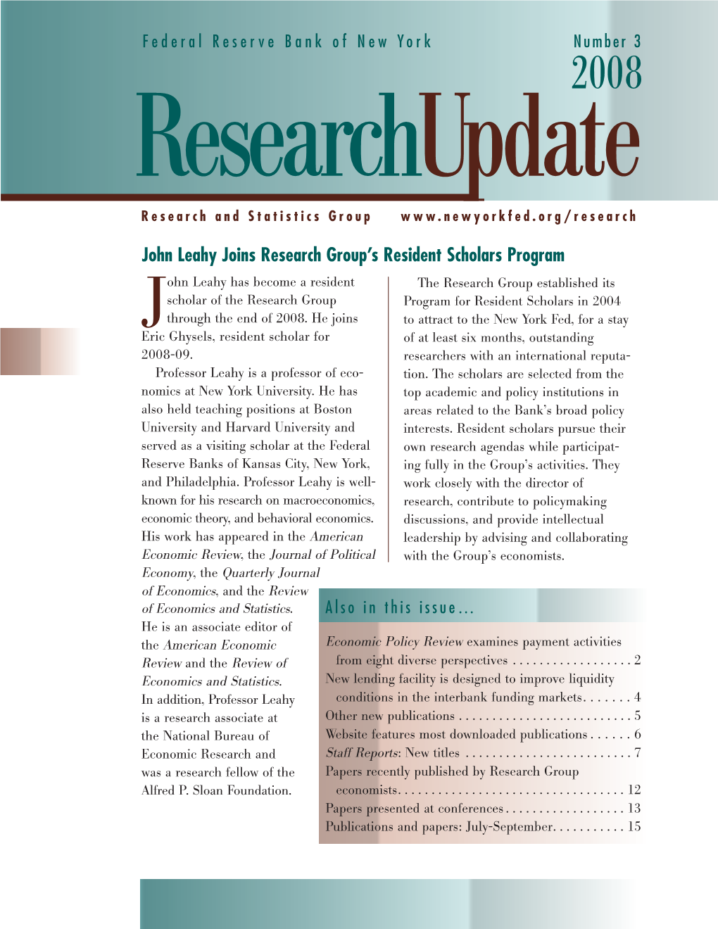 Research Update Newsletter