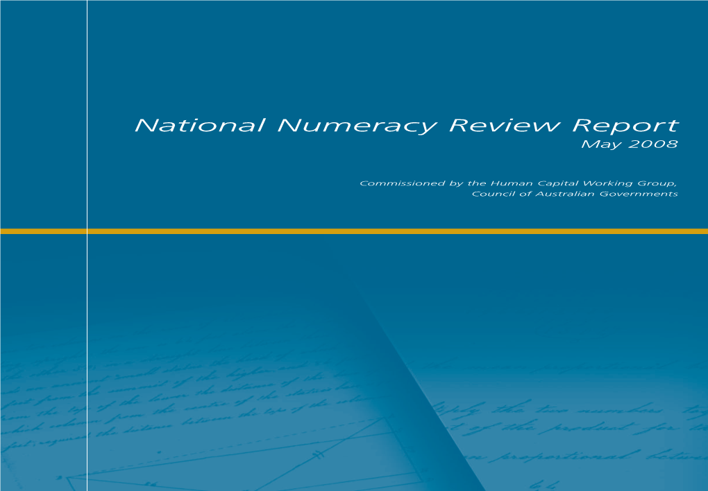 National Numeracy Review Report Report Review National Numeracy
