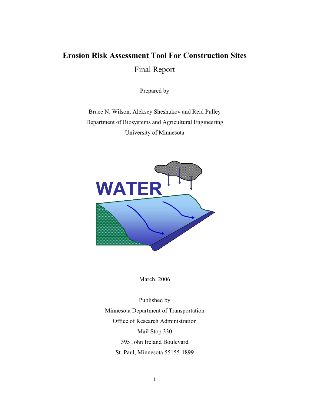 Erosion Risk Assessment Tool for Construction Sites Final Report