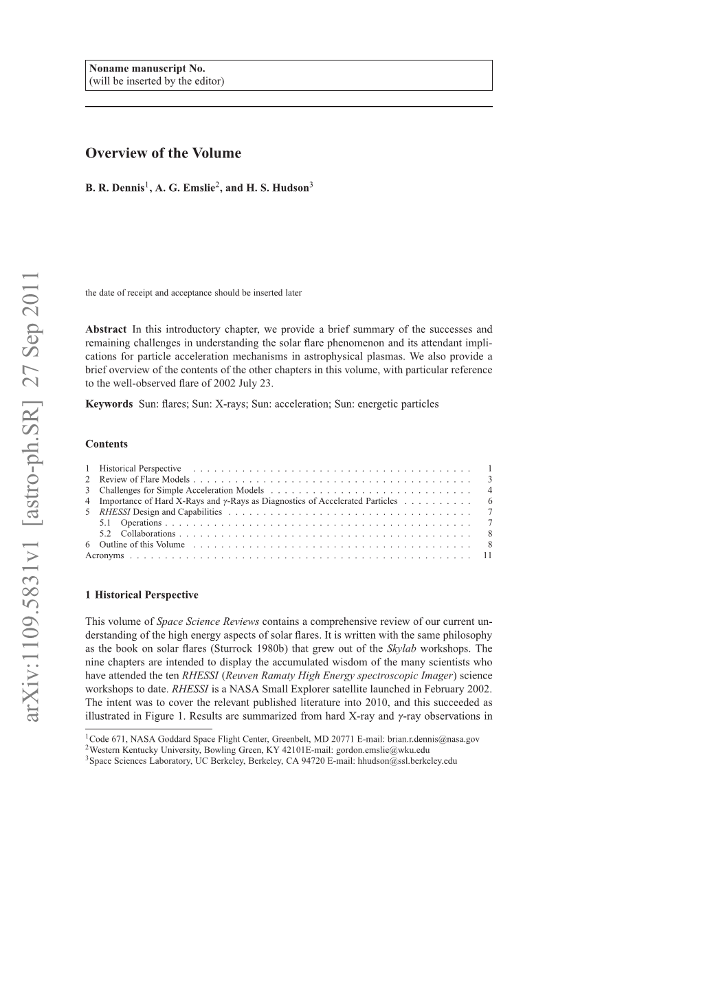 High-Energy Aspects of Solar Flares: Overview of the Volume