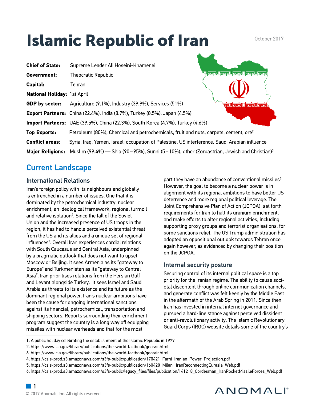 Islamic Republic of Iran October 2017