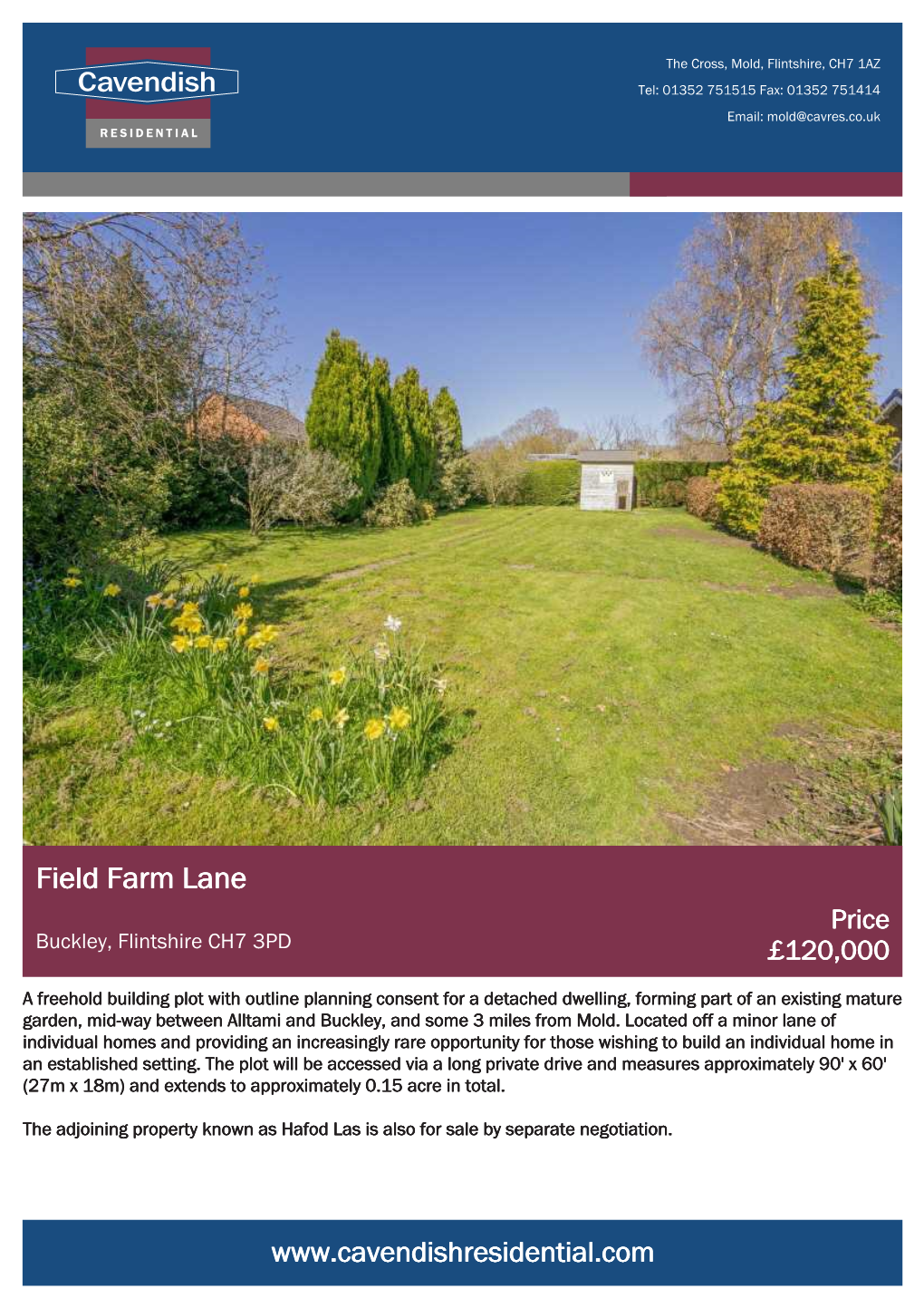 Field Farm Lane Price Buckley, Flintshire CH7 3PD £120,000