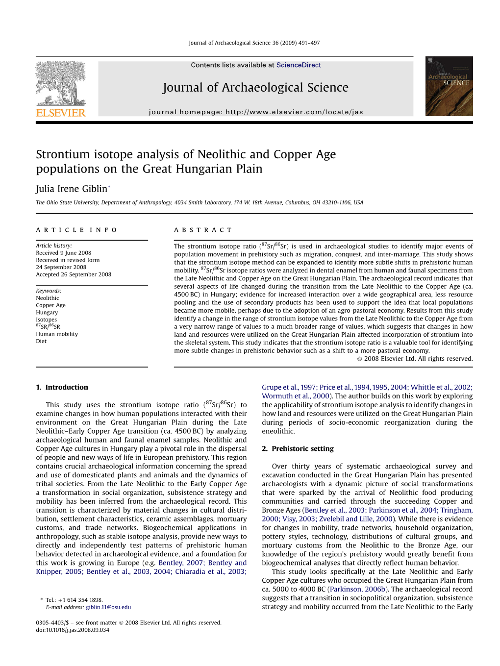 Strontium Isotope Analysis of Neolithic and Copper Age Populations on the Great Hungarian Plain